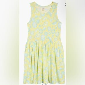 Peek Candice Yellow and Blue Floral Kids Casual Dress
